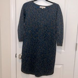 NWT Loft Animal Print Petite Long Sleeve Sweater Dress size Medium Petite
